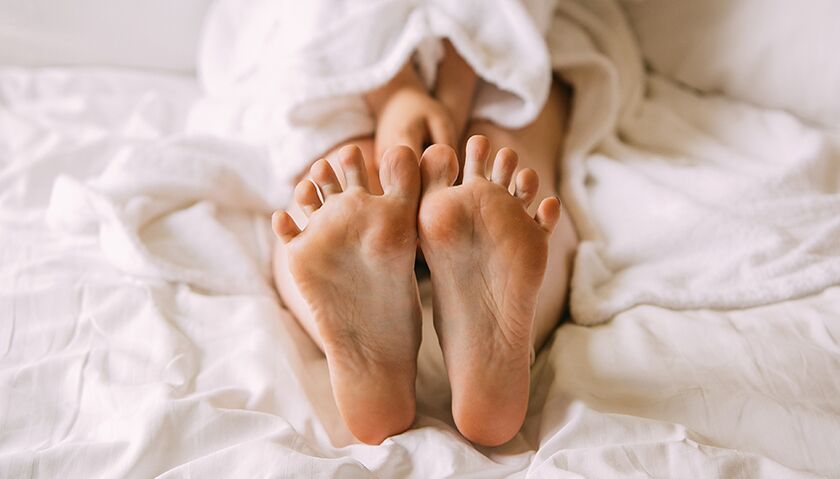 Fungal infection most commonly affects the feet. 